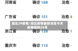 湖北29疫情/湖北疫情最新消息今天新增病例25号