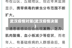 武汉疫情对策(武汉疫情决策)