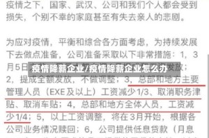 疫情降薪企业/疫情降薪企业怎么办