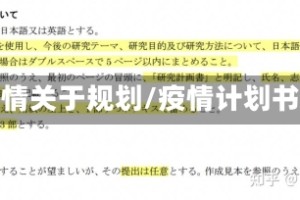 疫情关于规划/疫情计划书