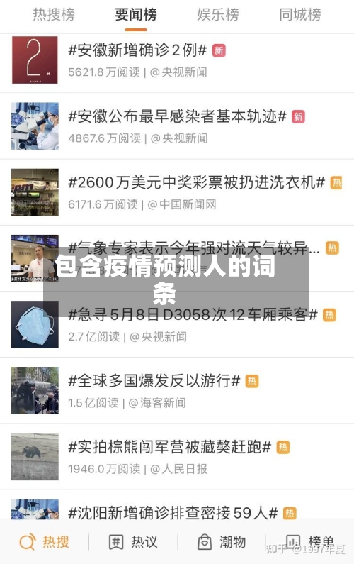 包含疫情预测人的词条-第1张图片