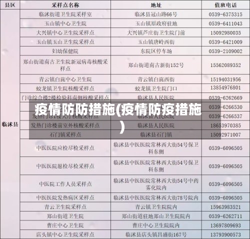 疫情防防措施(疫情防疫措施)-第3张图片