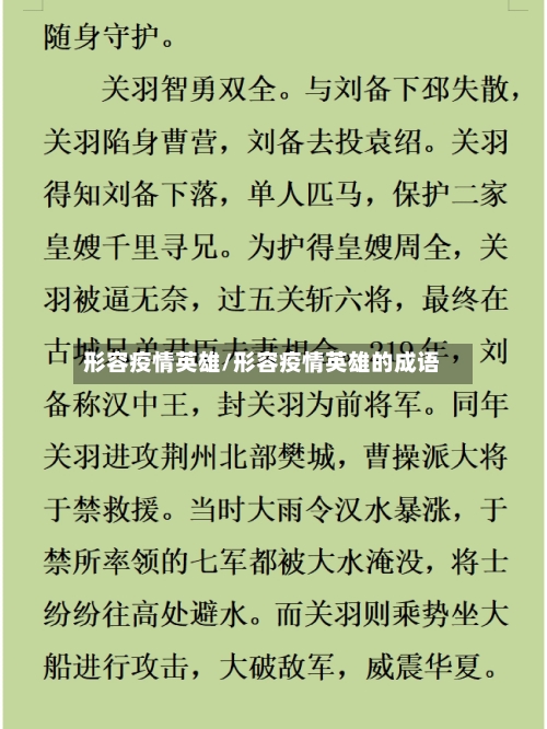 形容疫情英雄/形容疫情英雄的成语-第2张图片