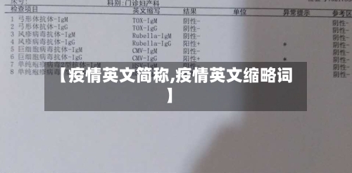 【疫情英文简称,疫情英文缩略词】-第3张图片